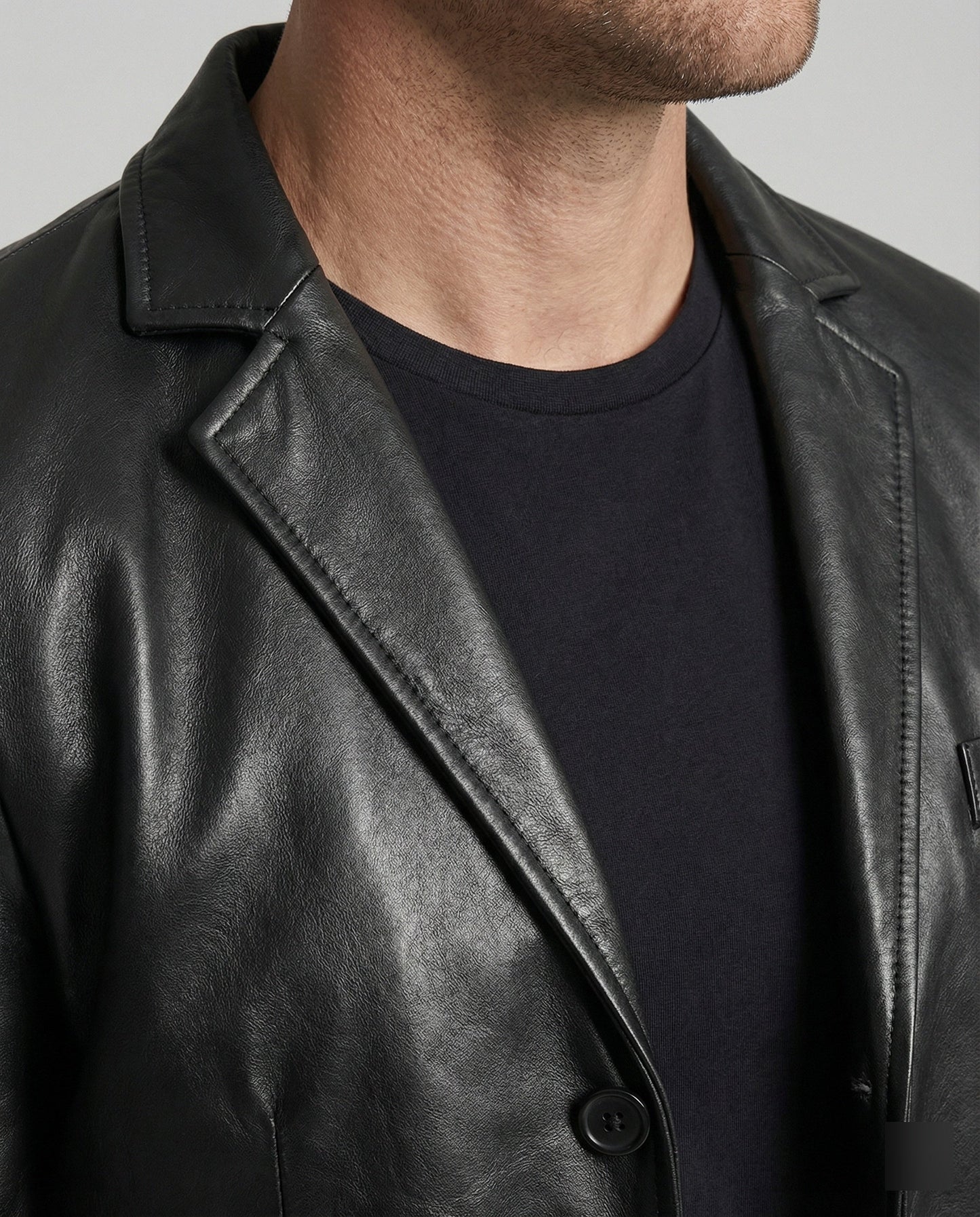 Herren Blazer Kunstleder SlimFit Modern