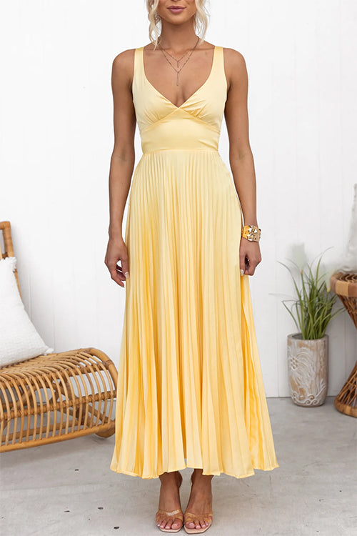 Maxi Kleid mit V-Ausschnitt und Rückenausschnitt