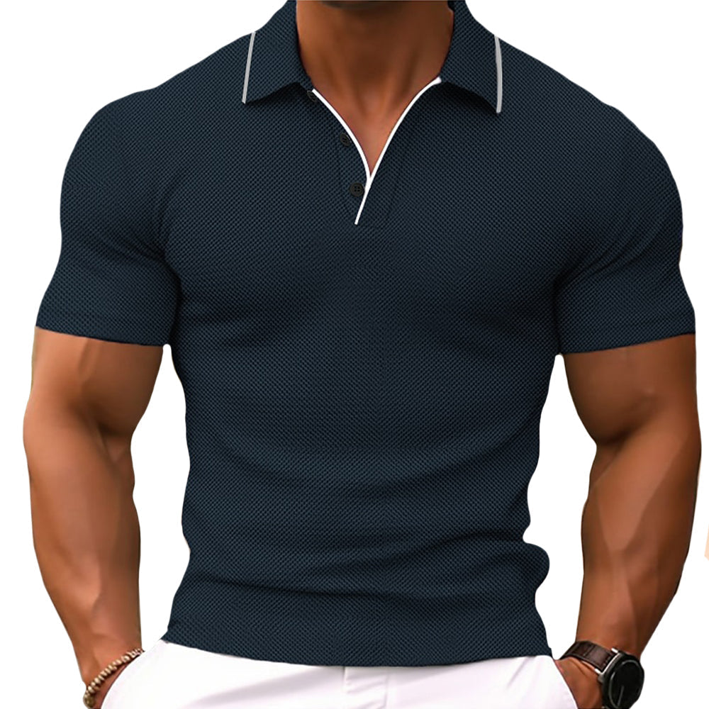 Herren Polo Shirt Slim Fit Knopfleiste Modern