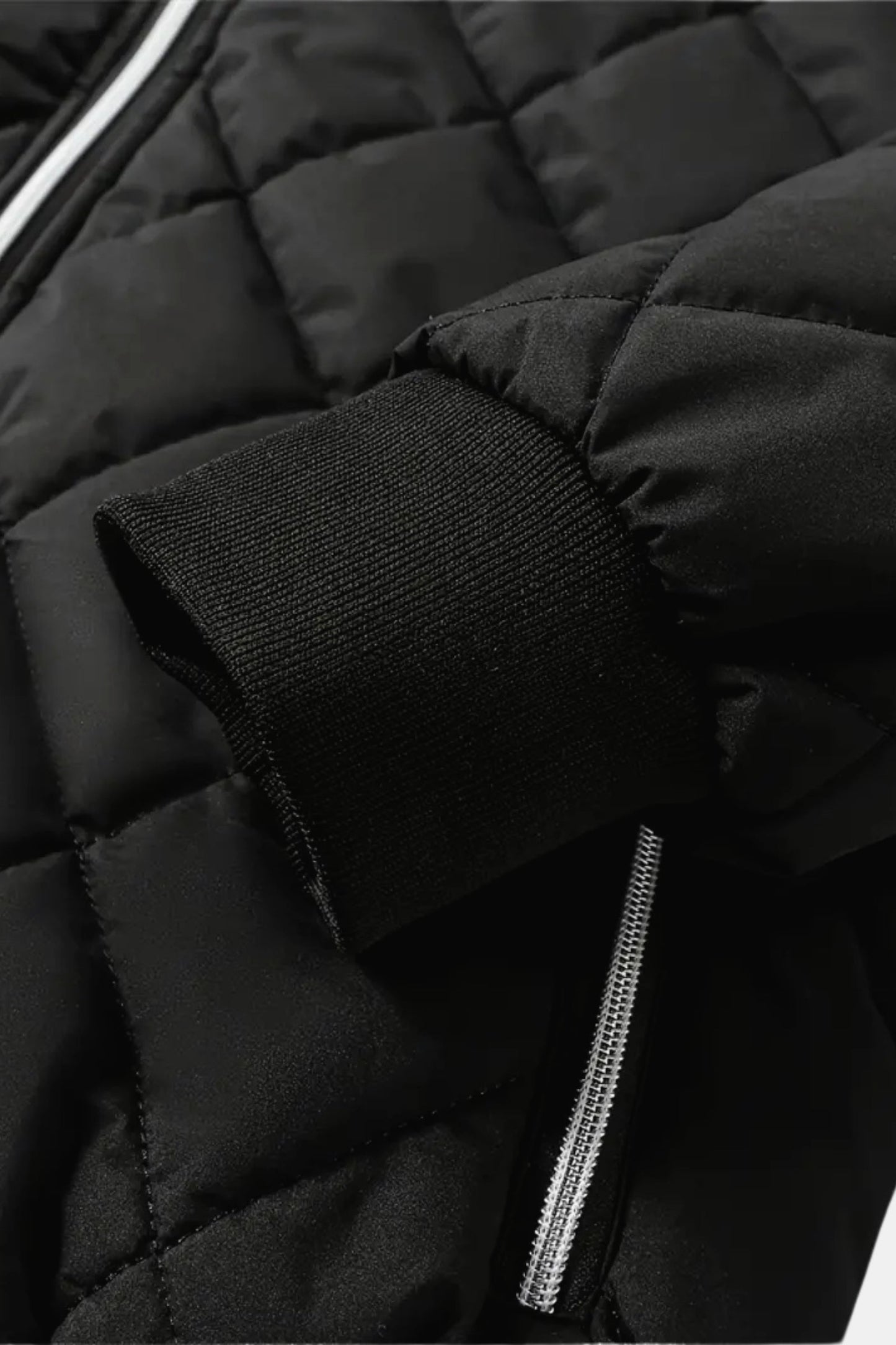 Herren Steppjacke Klassisch Schwarz Warm