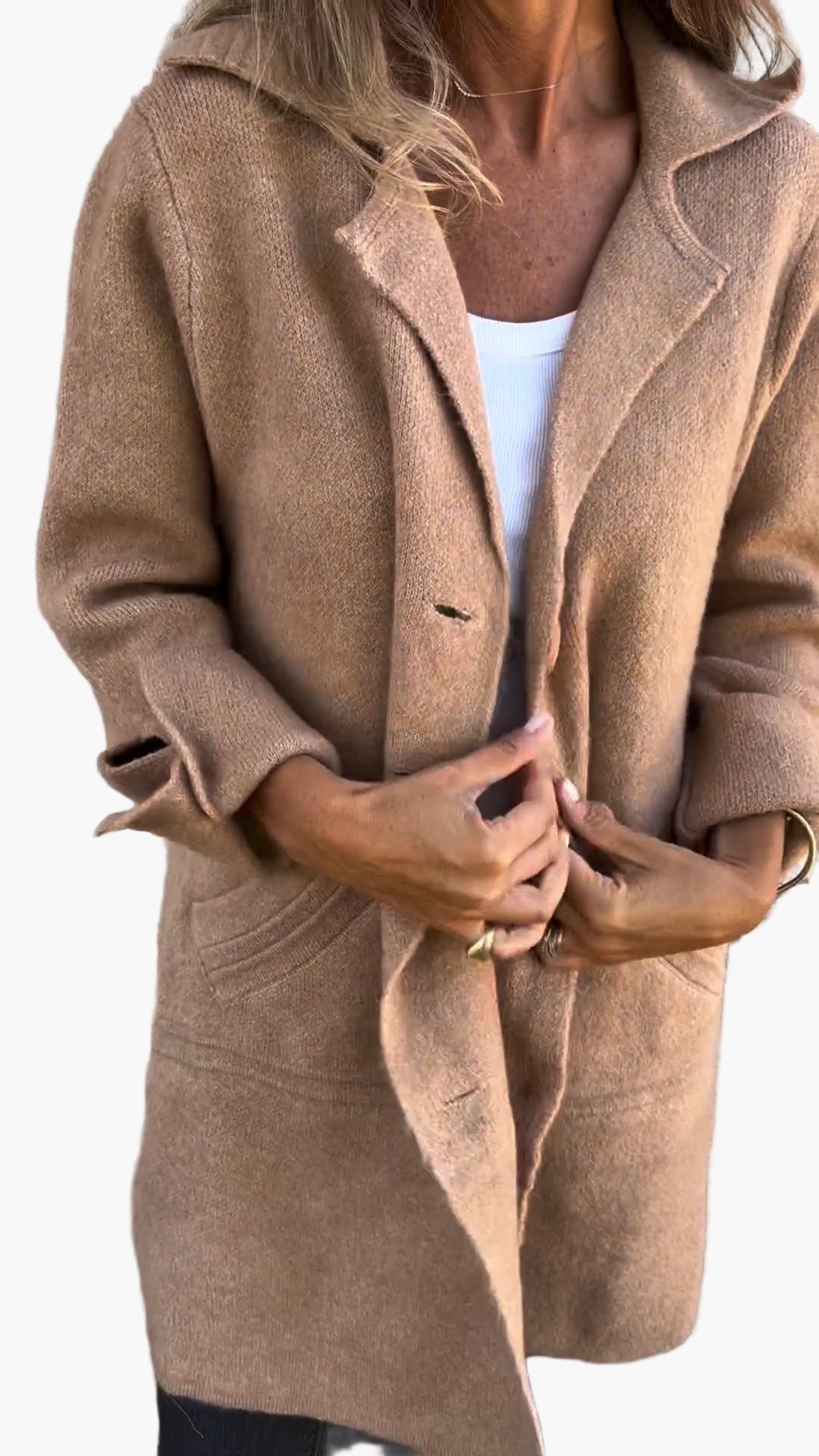 Damen Mantel Relaxed Fit mit Knöpfen Modern
