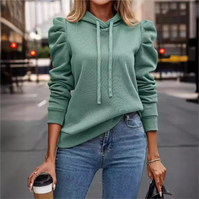 Rüschensäumen Hoodie Frauen Glamour Style