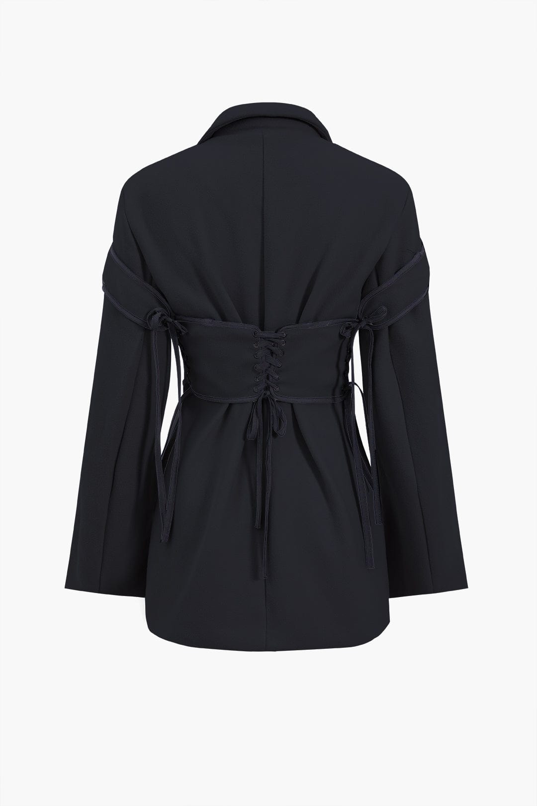 Elegantes Frauen Zweiteiler Set Blazer Korsett Schnürung