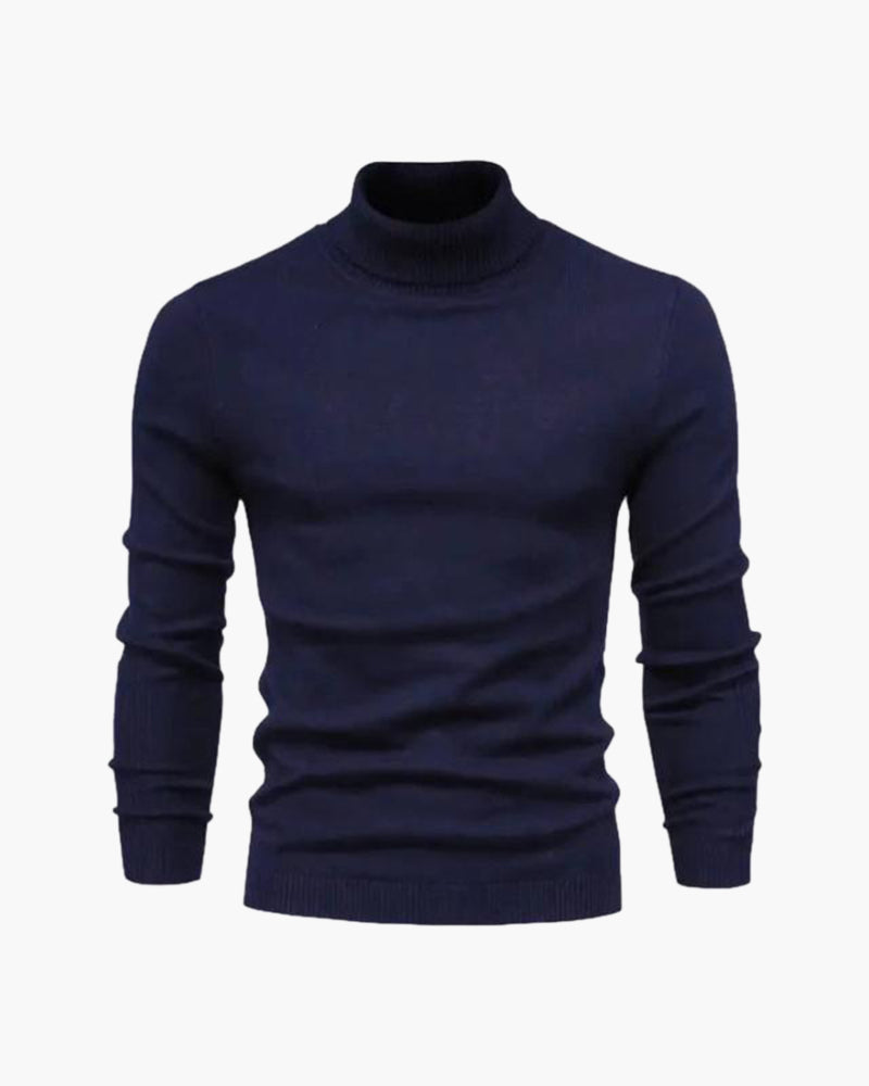 Herren Strickpullover Slim Fit Rollkragen Modern