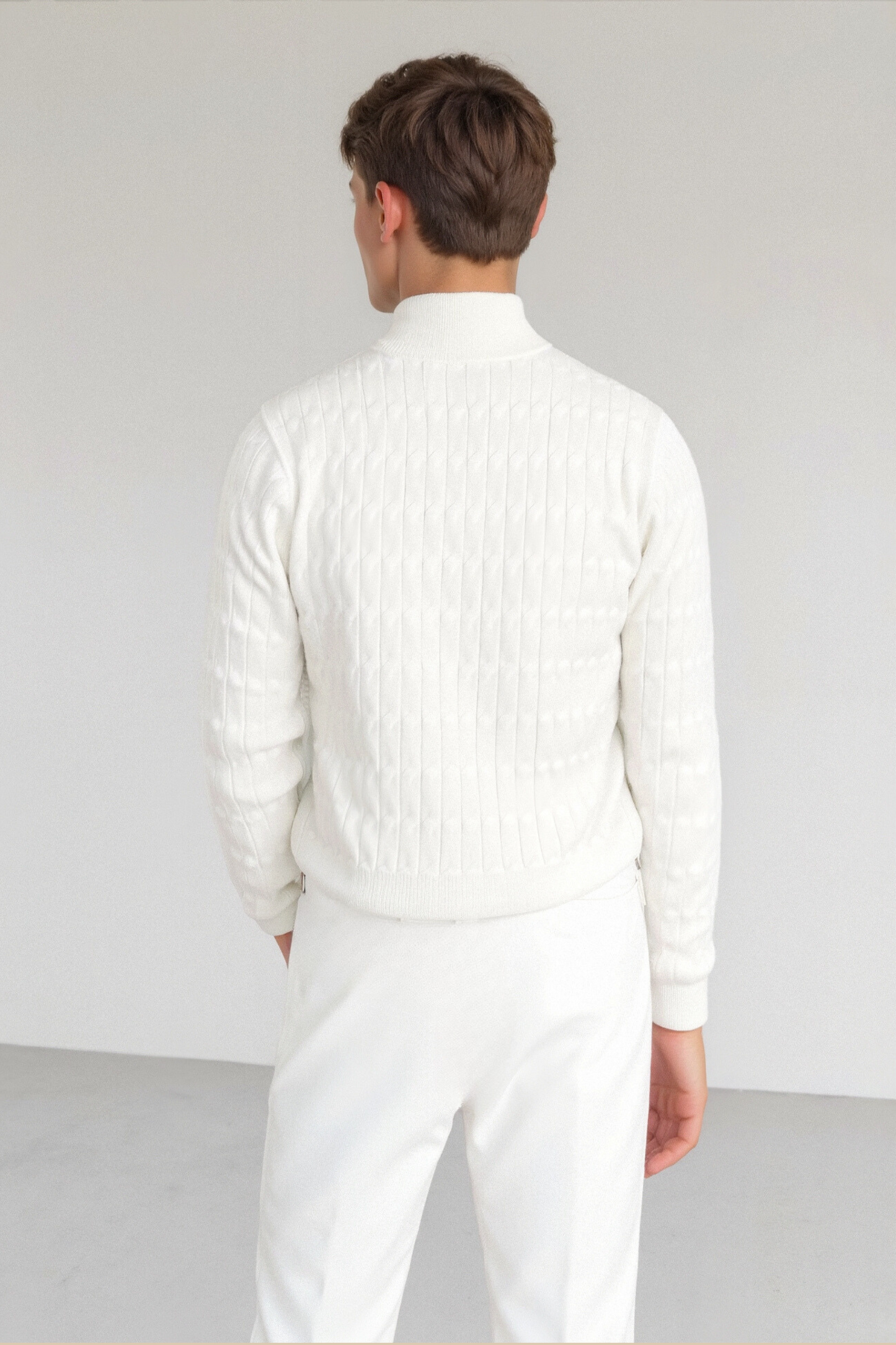 Strickpullover Klassisch Warm mit Reißverschluss Winter