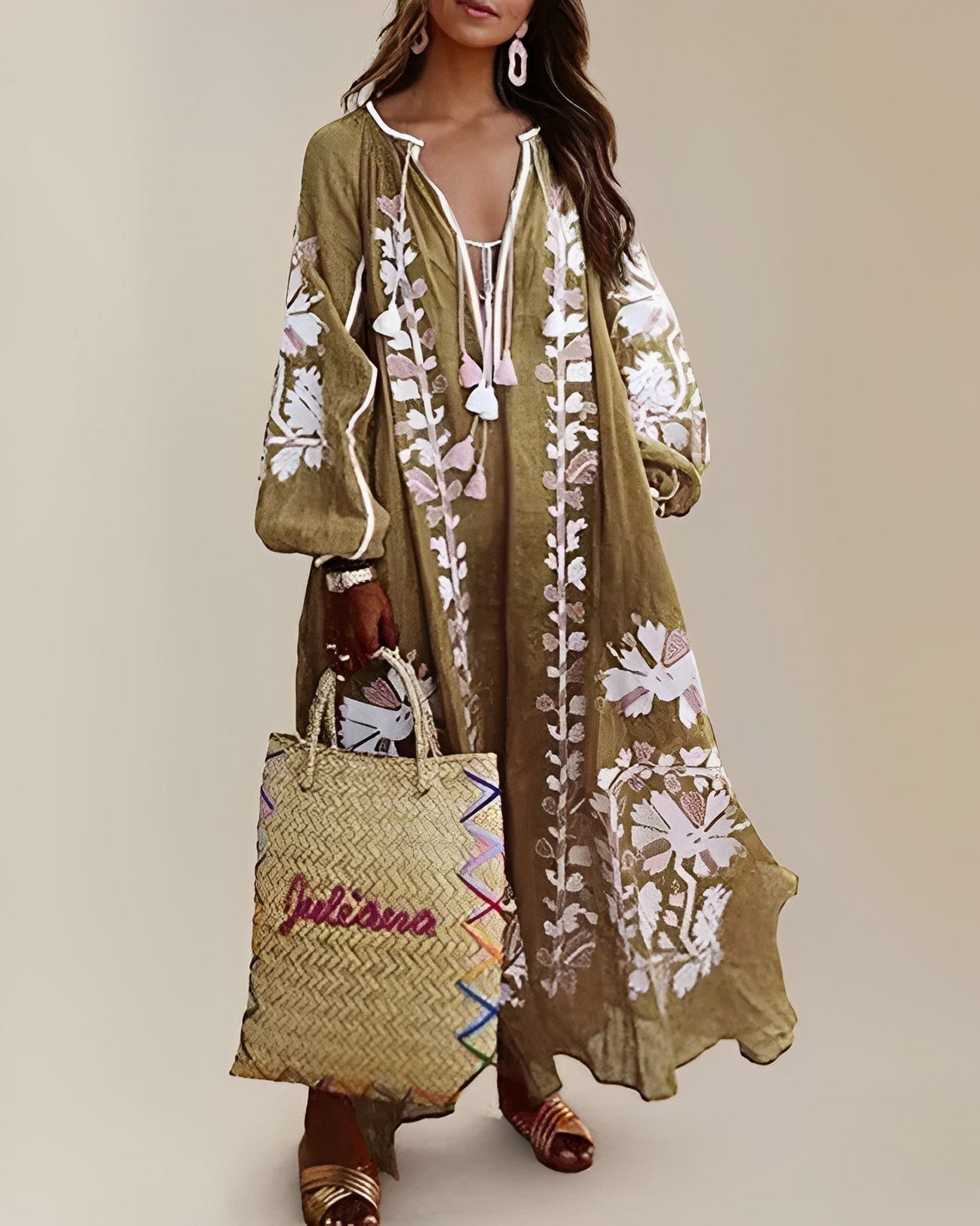 Boho Kleid Retro Chic Großkleibend