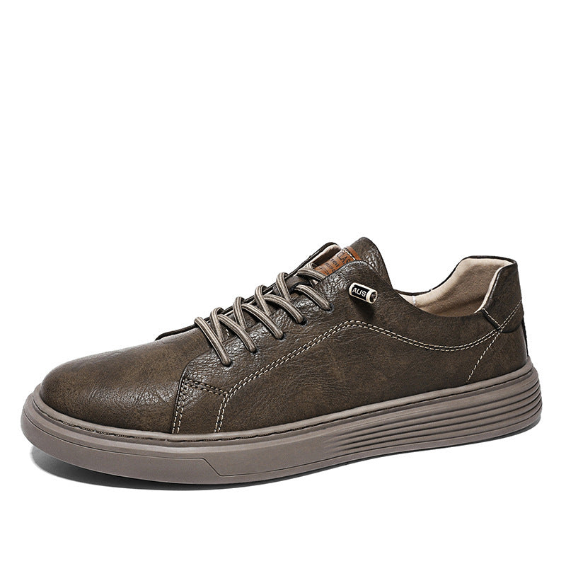 Herren Ledersneaker Elegante Schwarz Mode