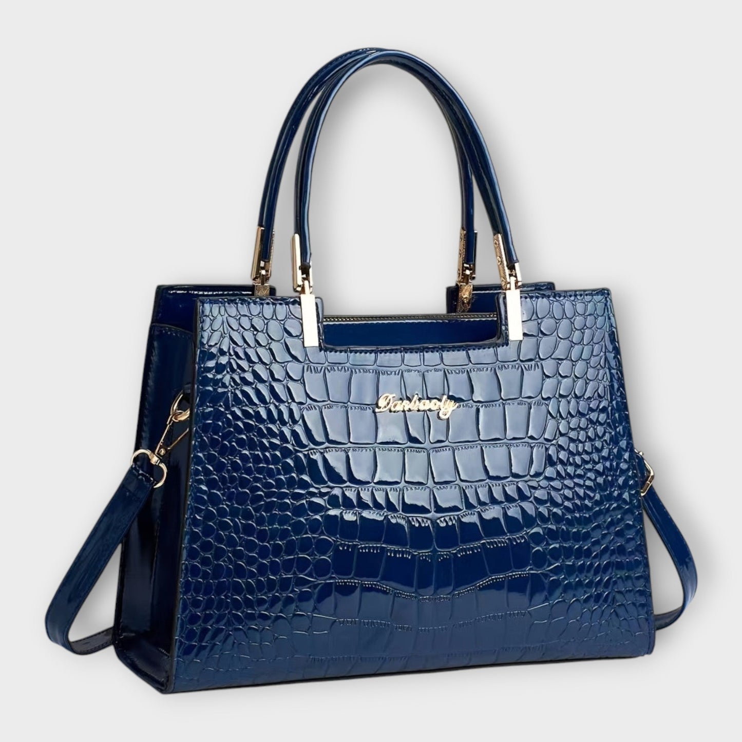 Elegante Damen Handtasche Klassisch Leder Schwarz