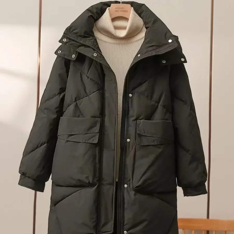 Damen Pufferjacke Grau Leicht Mit Umlegekragen