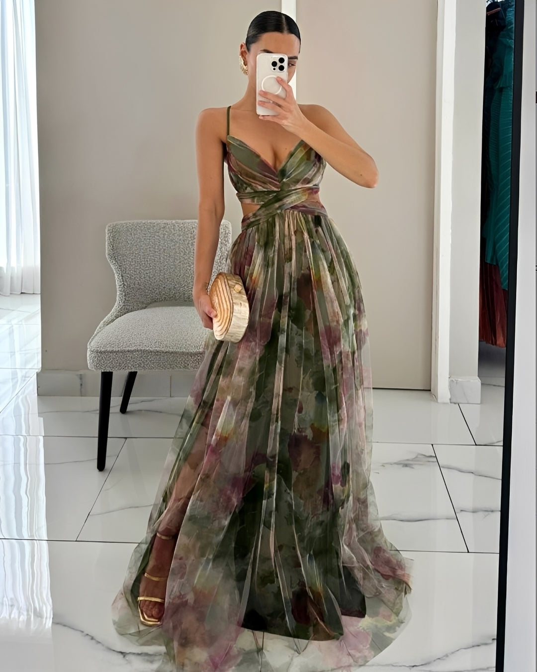 Langes Maxikleid Damen Elegant Schwarz