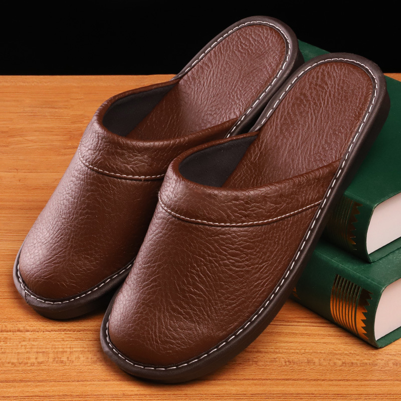 Leder Pantoffeln Männer Schlupf Warm Bequem