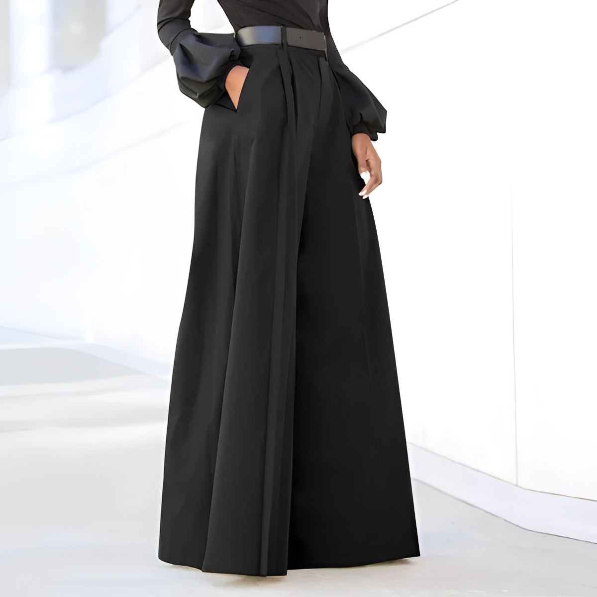 Damen Schlaghose Weit Bequem Elegante