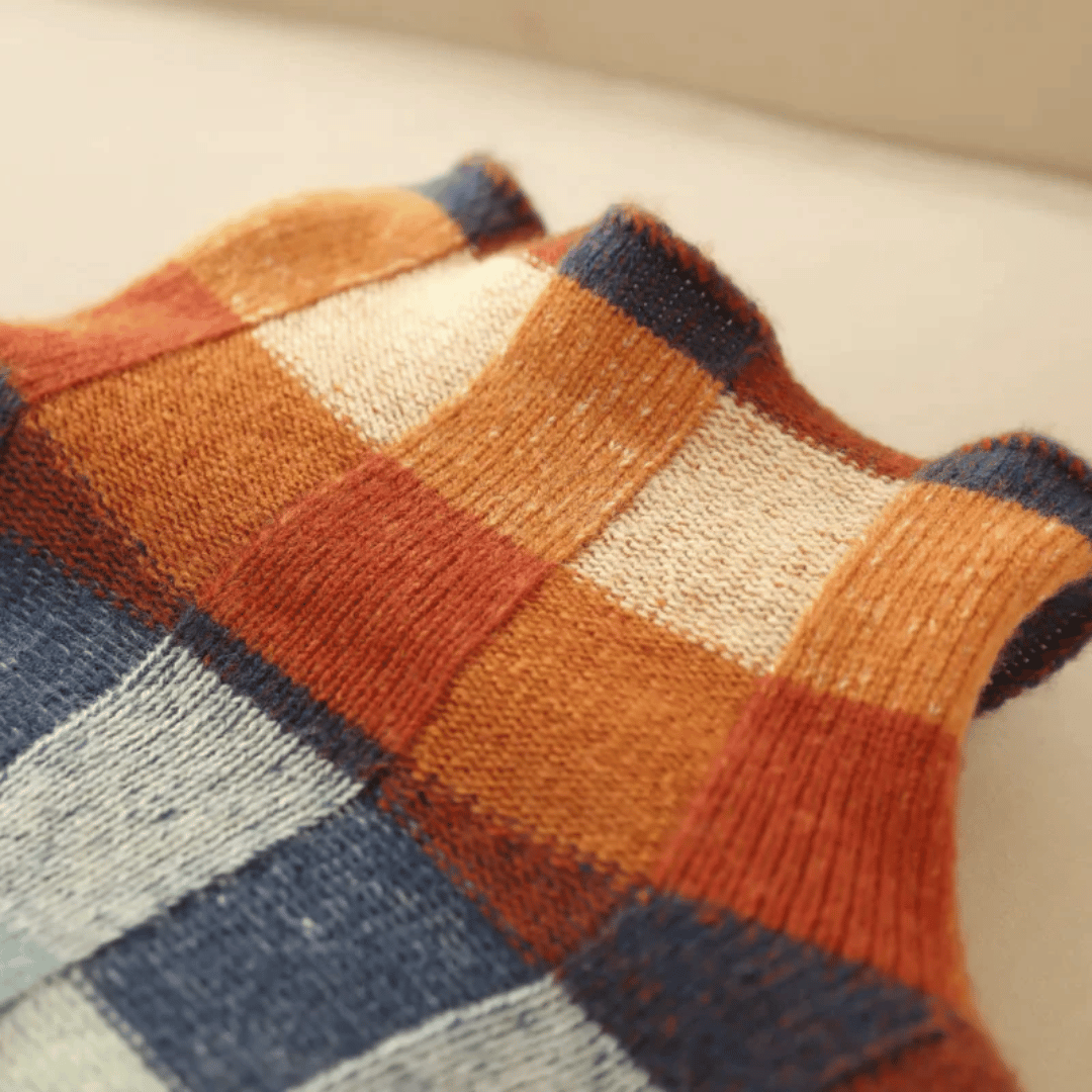 Weicher Cashmere Sweater Patchwork Turtleneck Warm