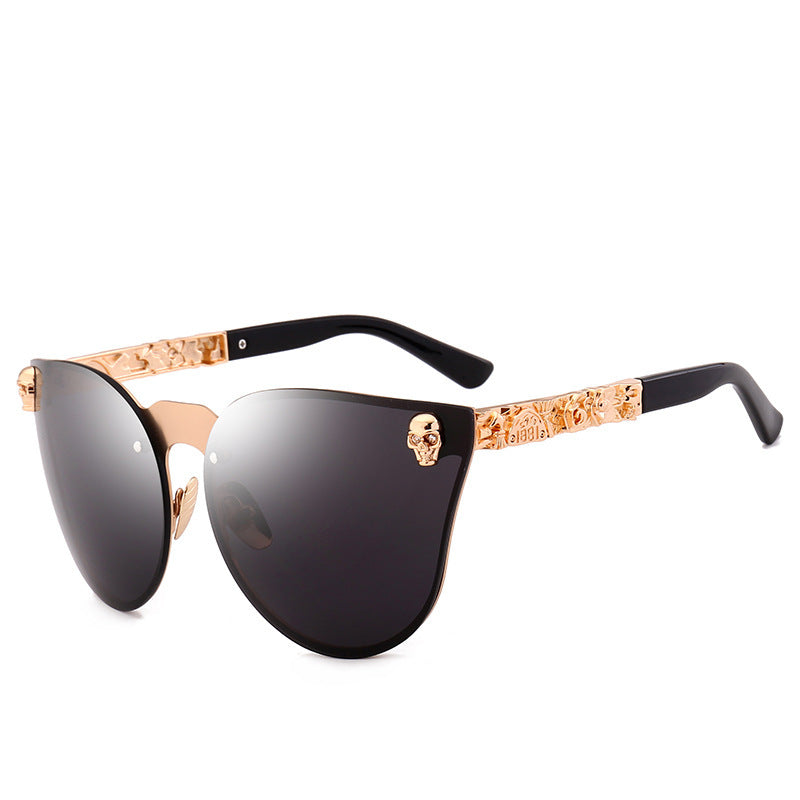 Skull Sonnenbrille Metall Schwarz Edel
