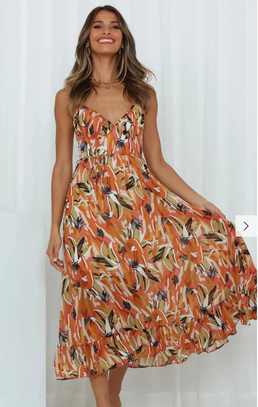 Ärmelloses Rüschenkleid von BerlinGlamour mit Druck