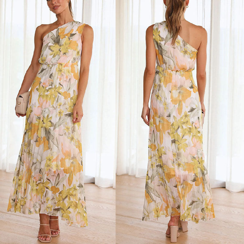 BerlinGlamour Sommerkleid mit schrägen Schultern