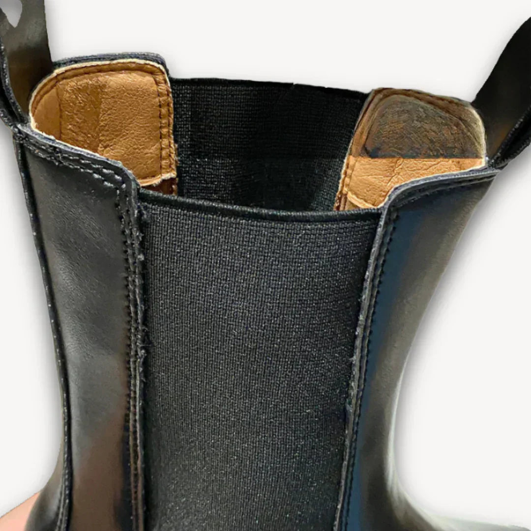 Leder Chelsea Boots Damen Chunky Sohle Winter Mode