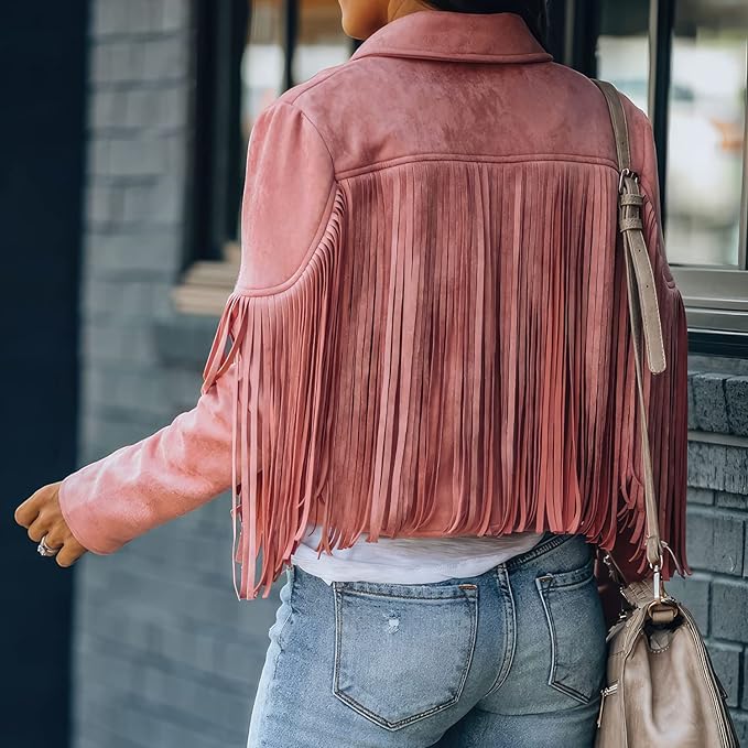 Fraya Lederjacke Kurz Velours Optik Festival