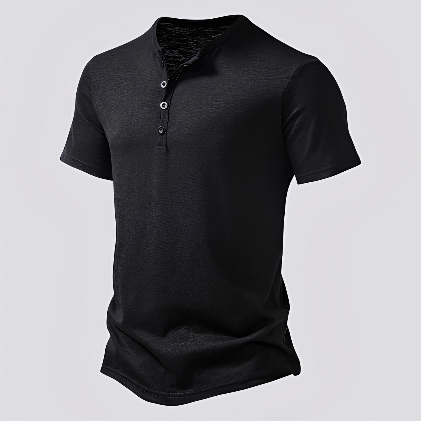 Herren T-Shirt Lässig mit Knöpfen Modern