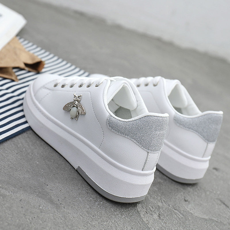 Damen Sneaker Glitzer Schuhe Bienen Anhänger Trendy