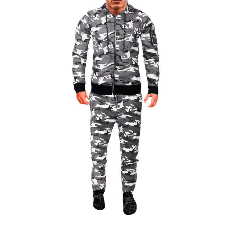 Herren Trainingsanzug Camouflage Sportlich Modern