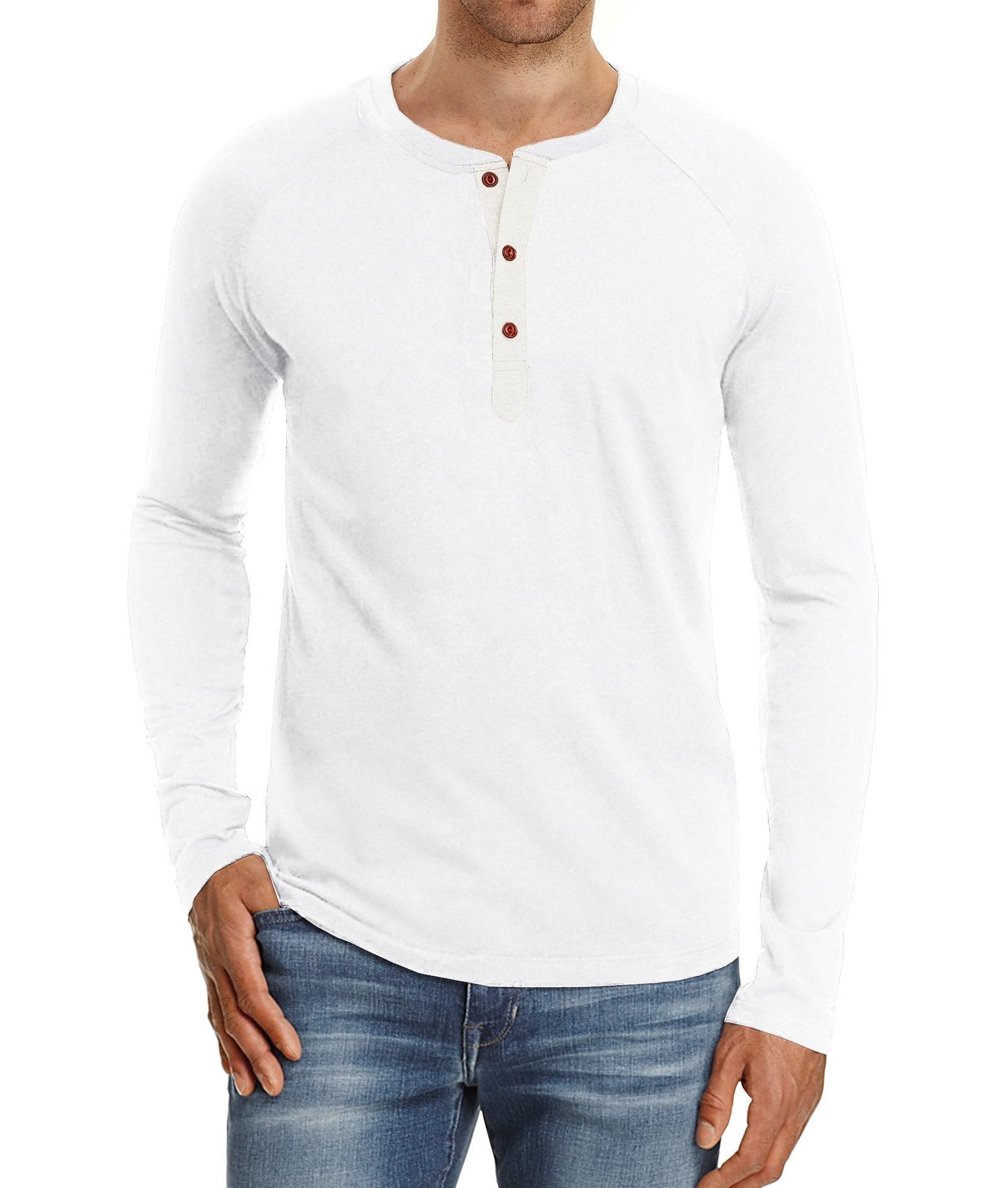 Herren Langarmshirt Knopfleiste Modern Berlin Stil