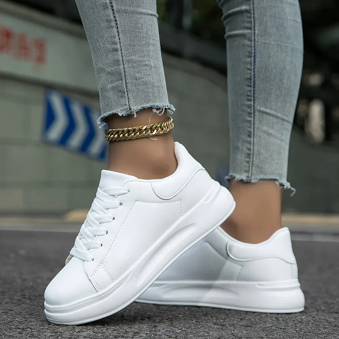 Damen Ledersneaker Schwarz Mode Schuhe