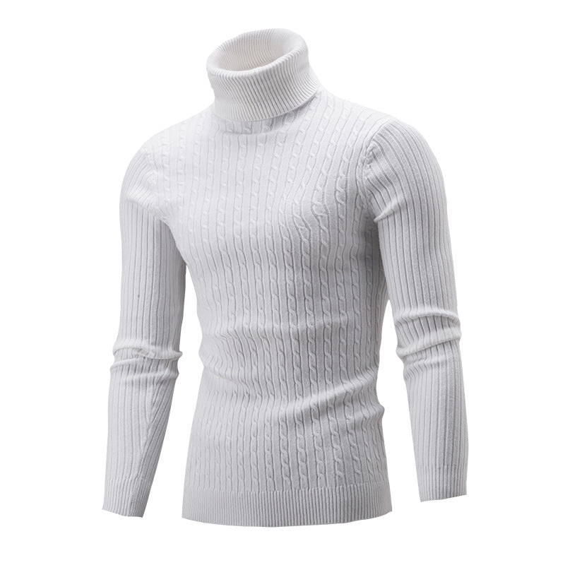 Herren Rollkragenpullover Strickware Modern Grau
