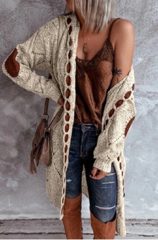 Elegante Langstrickcardigan Damen