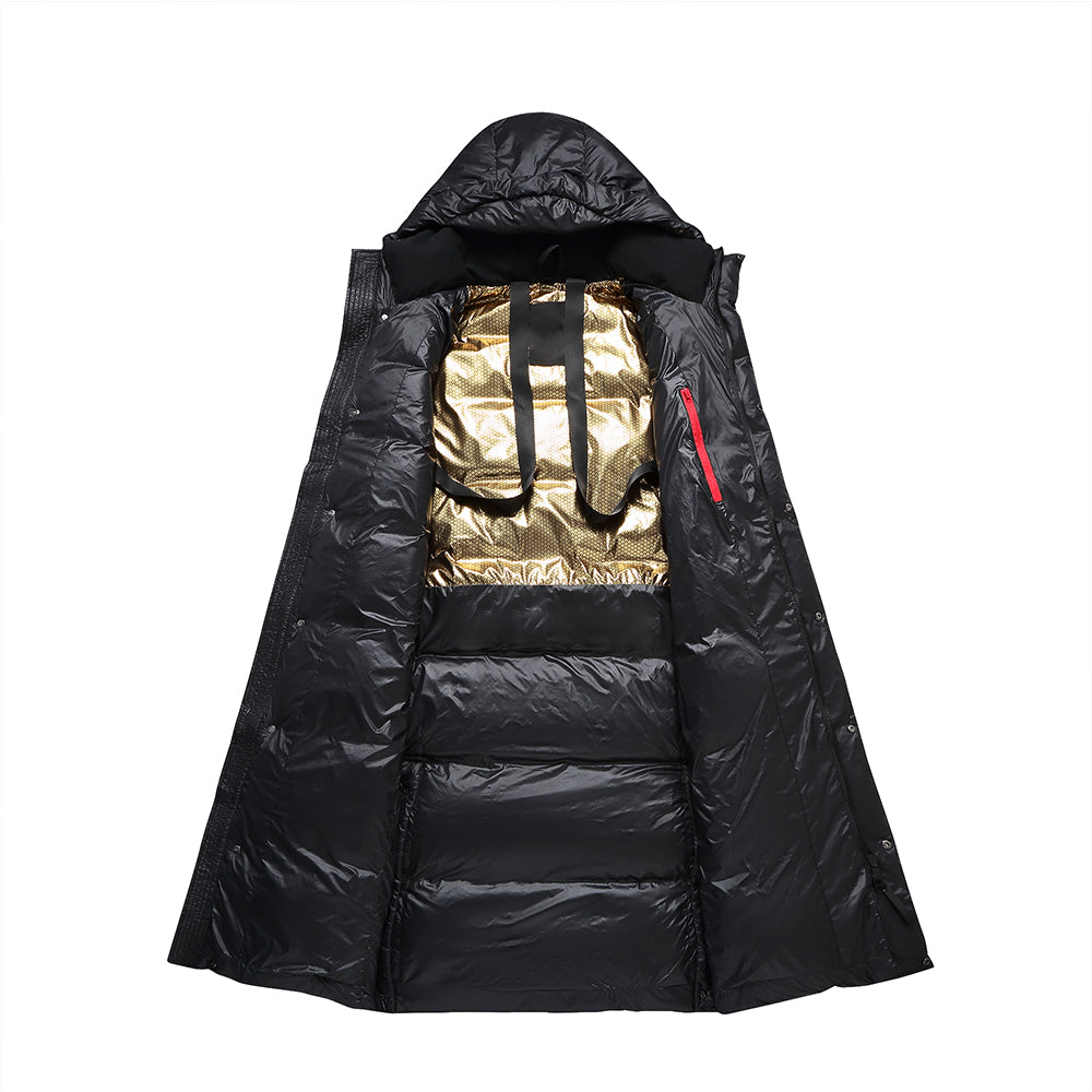 Damenschneeanorak Lang Wattiert mit Kapuze Winter