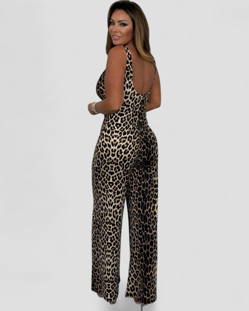 Ärmelloser Stretch-Jumpsuit mit weitem Bein für Damen 7