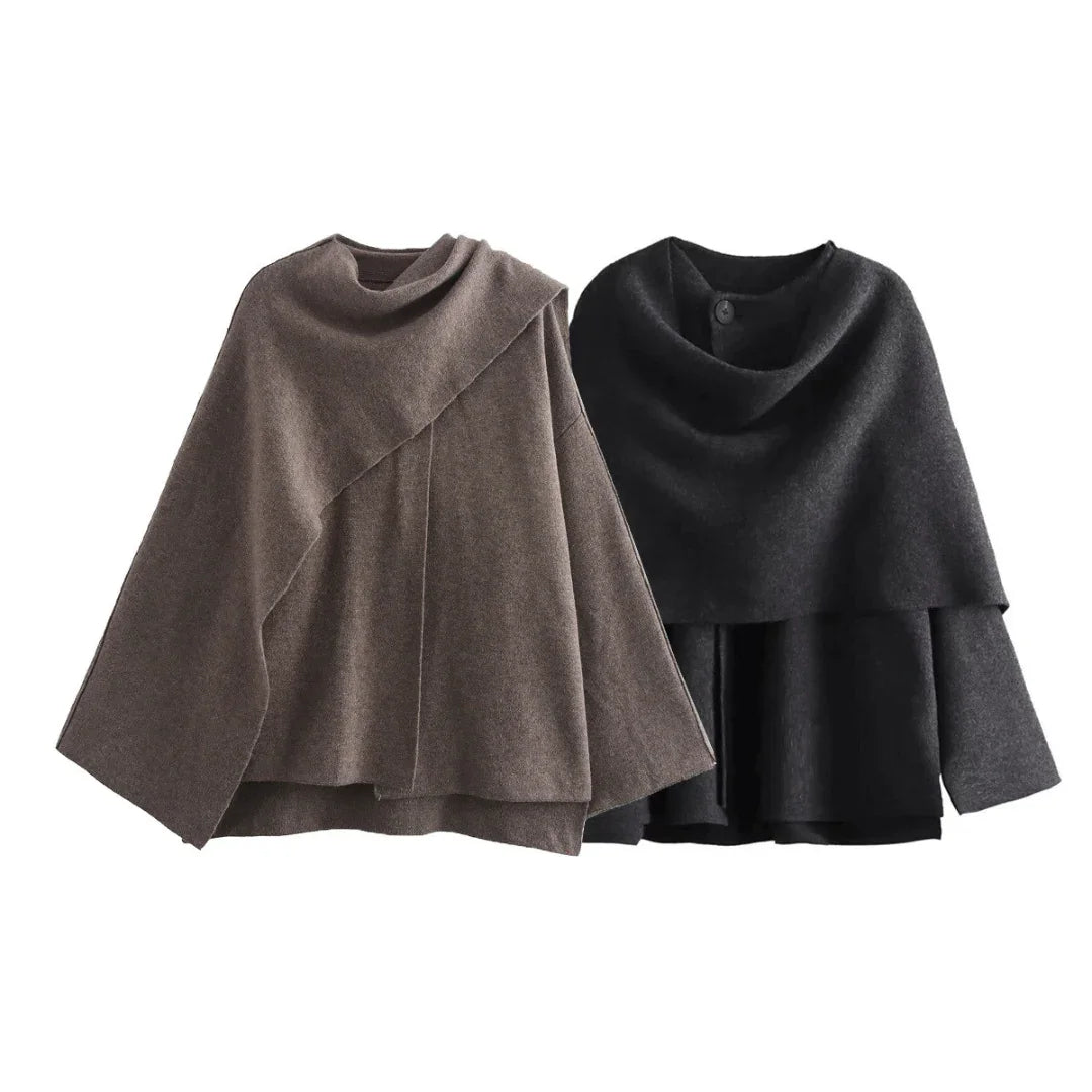 Asymmetrischer Cape-Mantel für Damen 9
