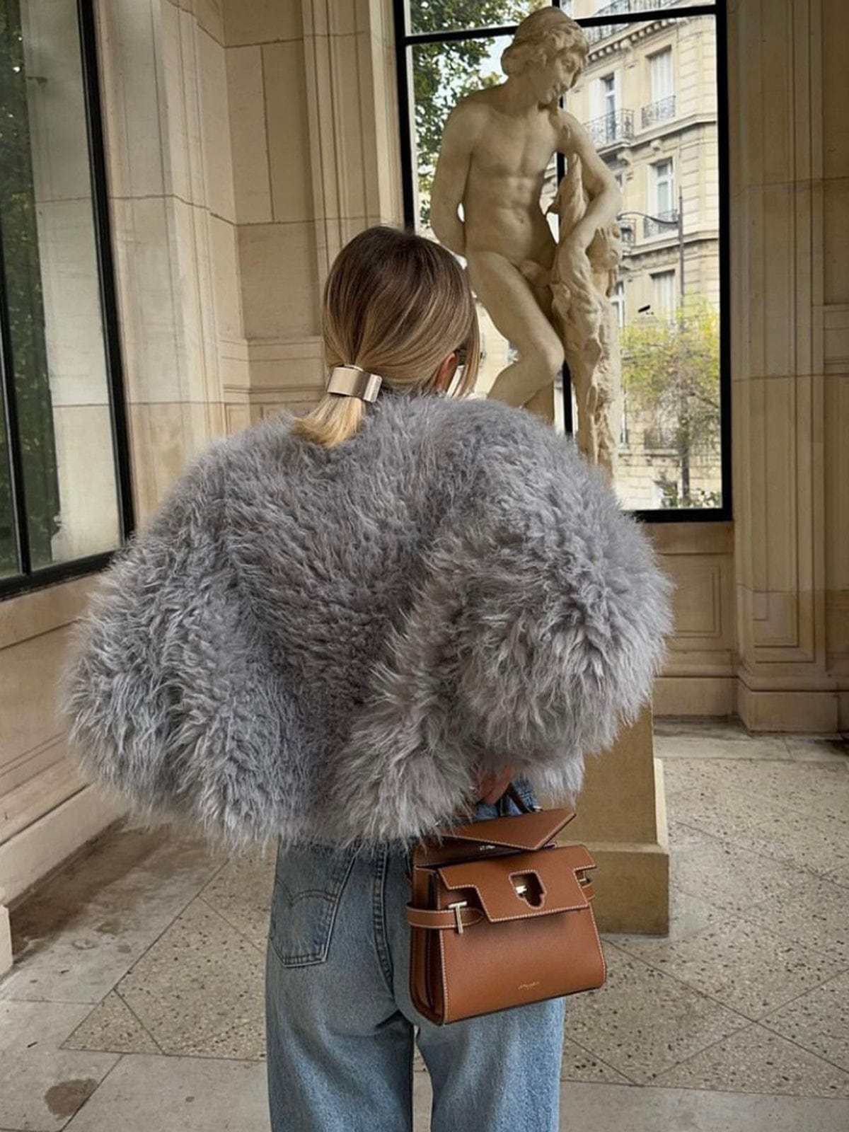 Kurze Faux-Fur-Mantel Elegant Damen