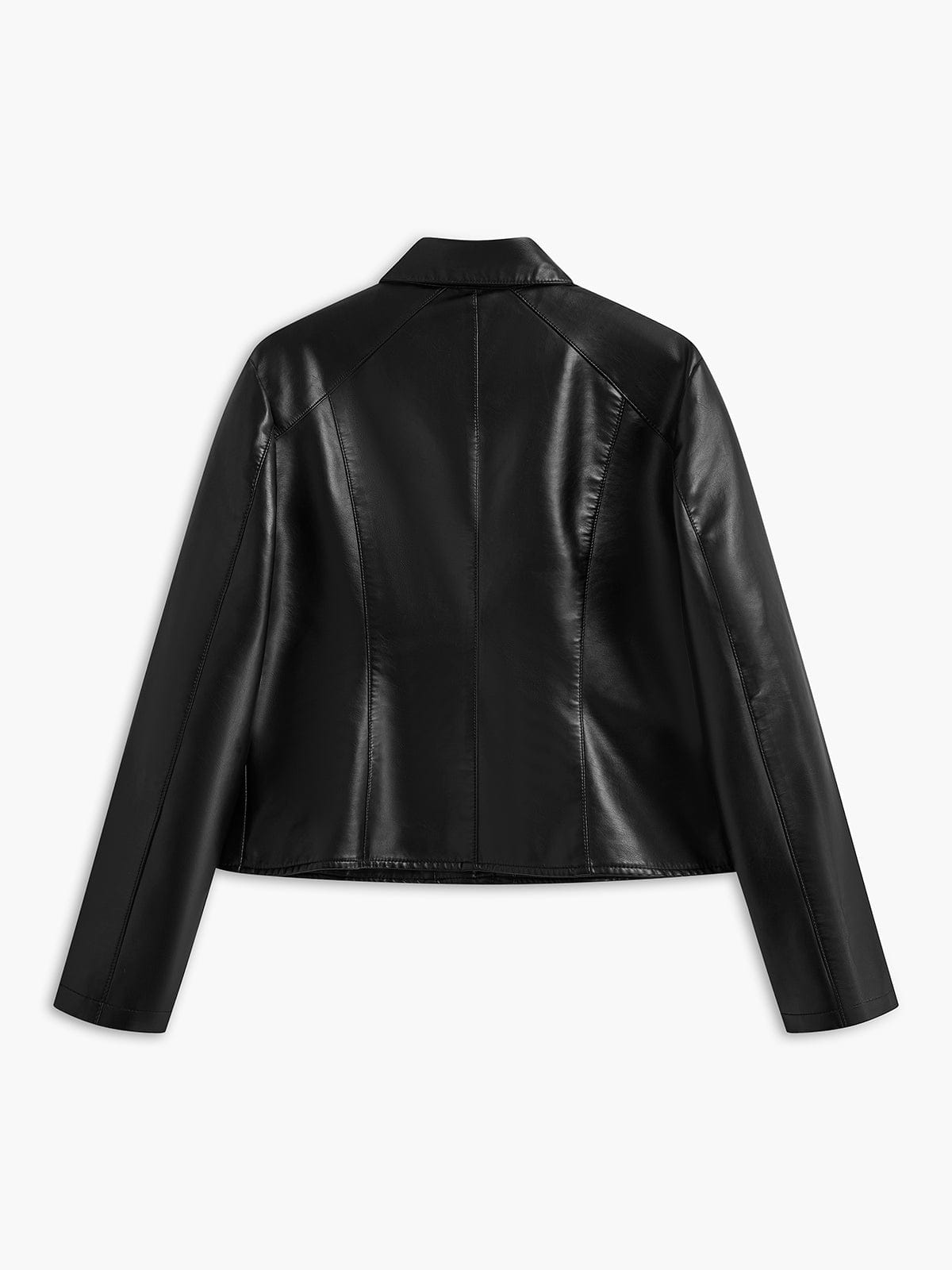 Schwarze Lederjacke mit Nieten Damenjacke