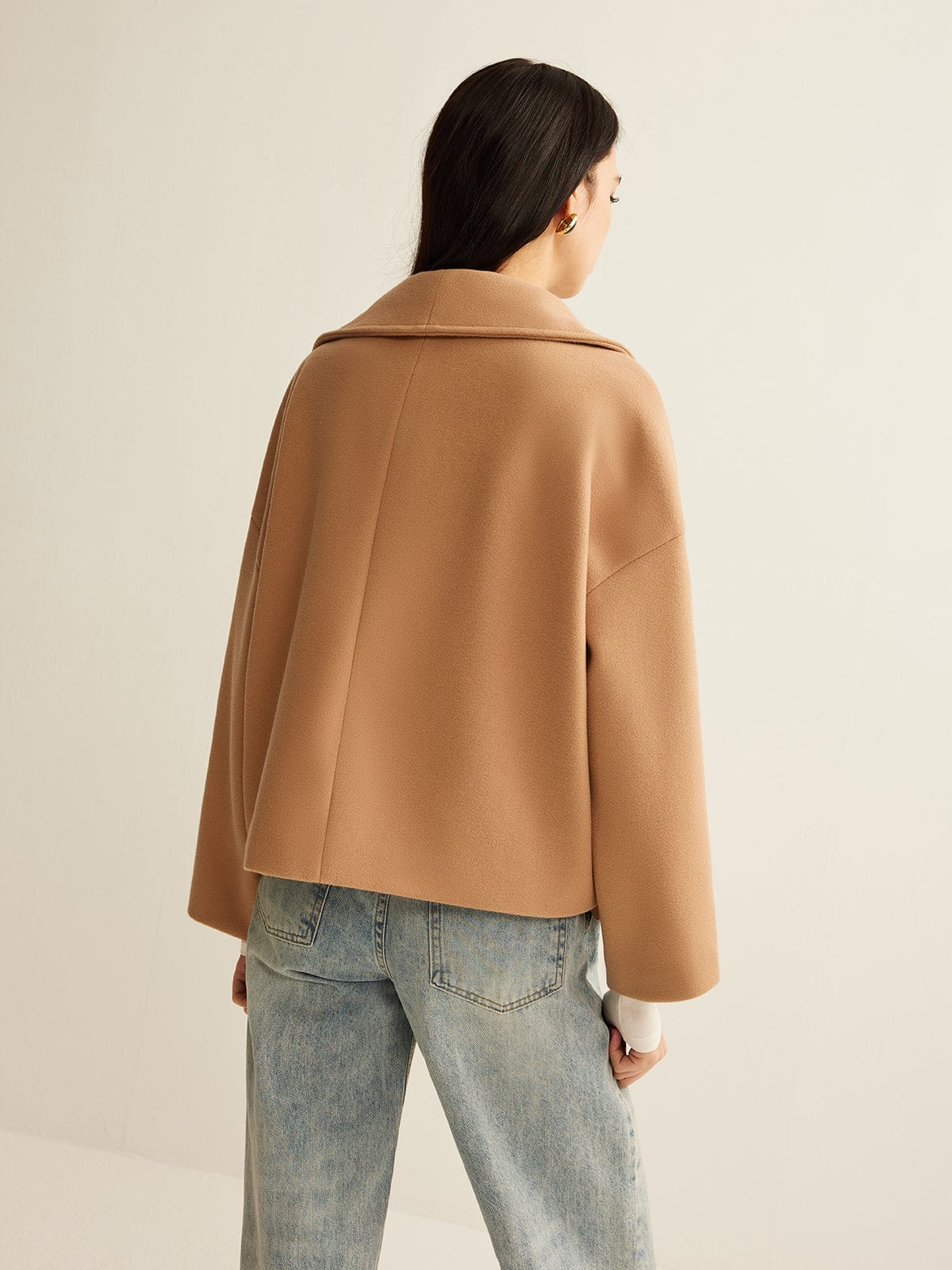 Cropped Mantel Zeitlos Modern Camel