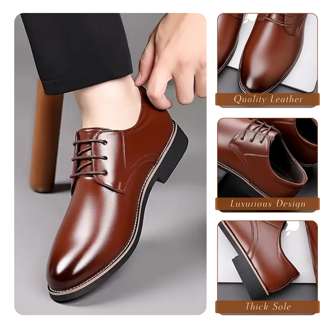 Herren Business Schuhe Elegant Lederschuhe Schwarz