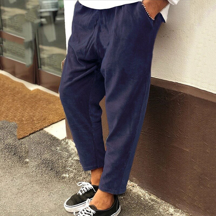 Baggy Pants | Cropped | Loose fit | Cordhosen | Herrenhosen-Blau-S-Chaps Herrenmode
