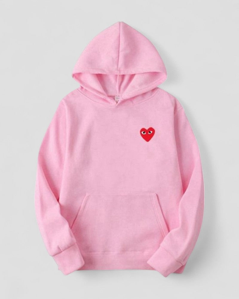 Bestickter Herz-Hoodie für Damen, lässiger Streetwear-Pullover 12