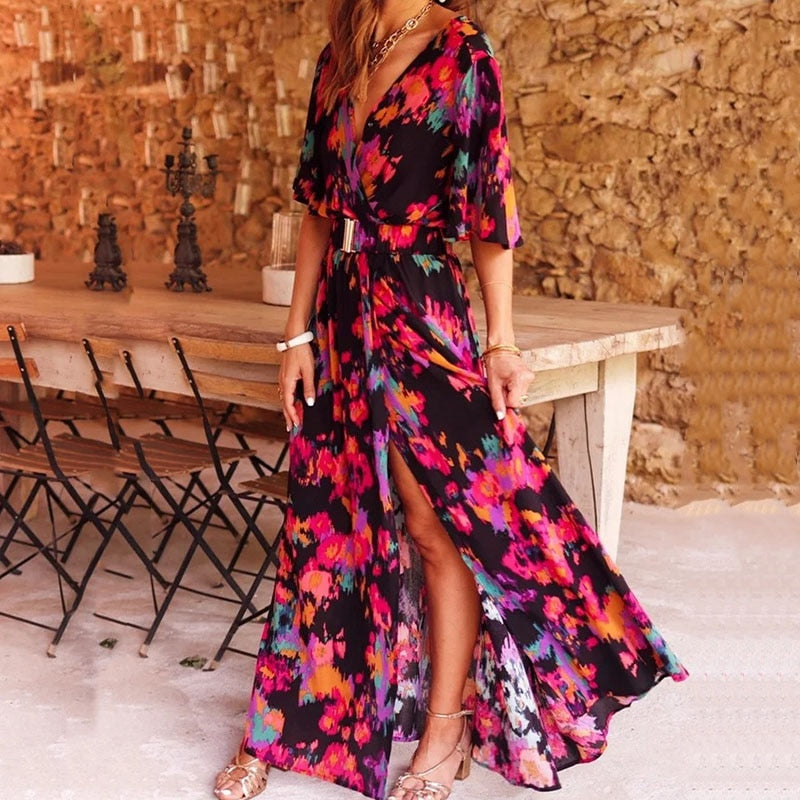 Maxikleid Brigitte: Zeitloses Wickeldesign
