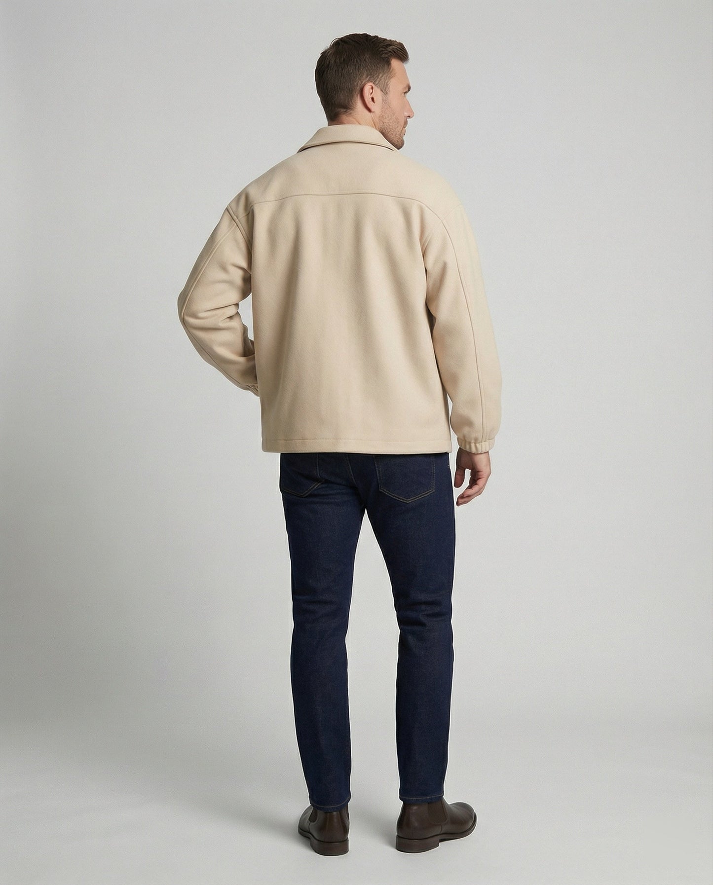 Herren Kurzmantel Wollmantel Stilvoll Edel Verdickt Herbst