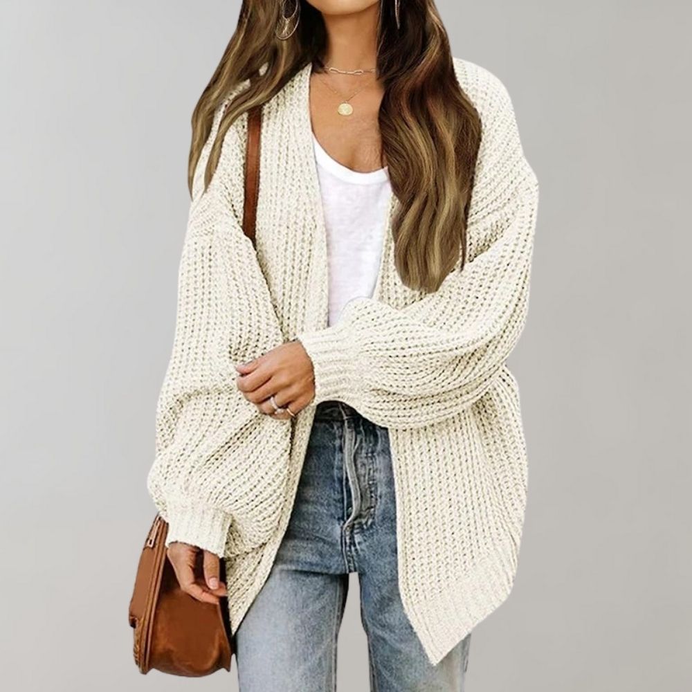 Damen Strickjacke Offen Vorne Modern Freizeit