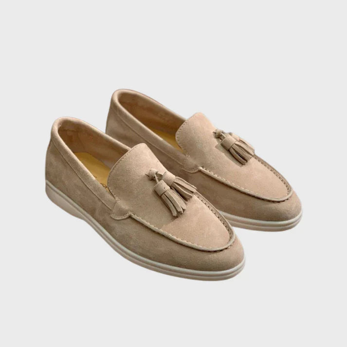 Weiche Schaffell Loafer Damen Quaste Winter Mode