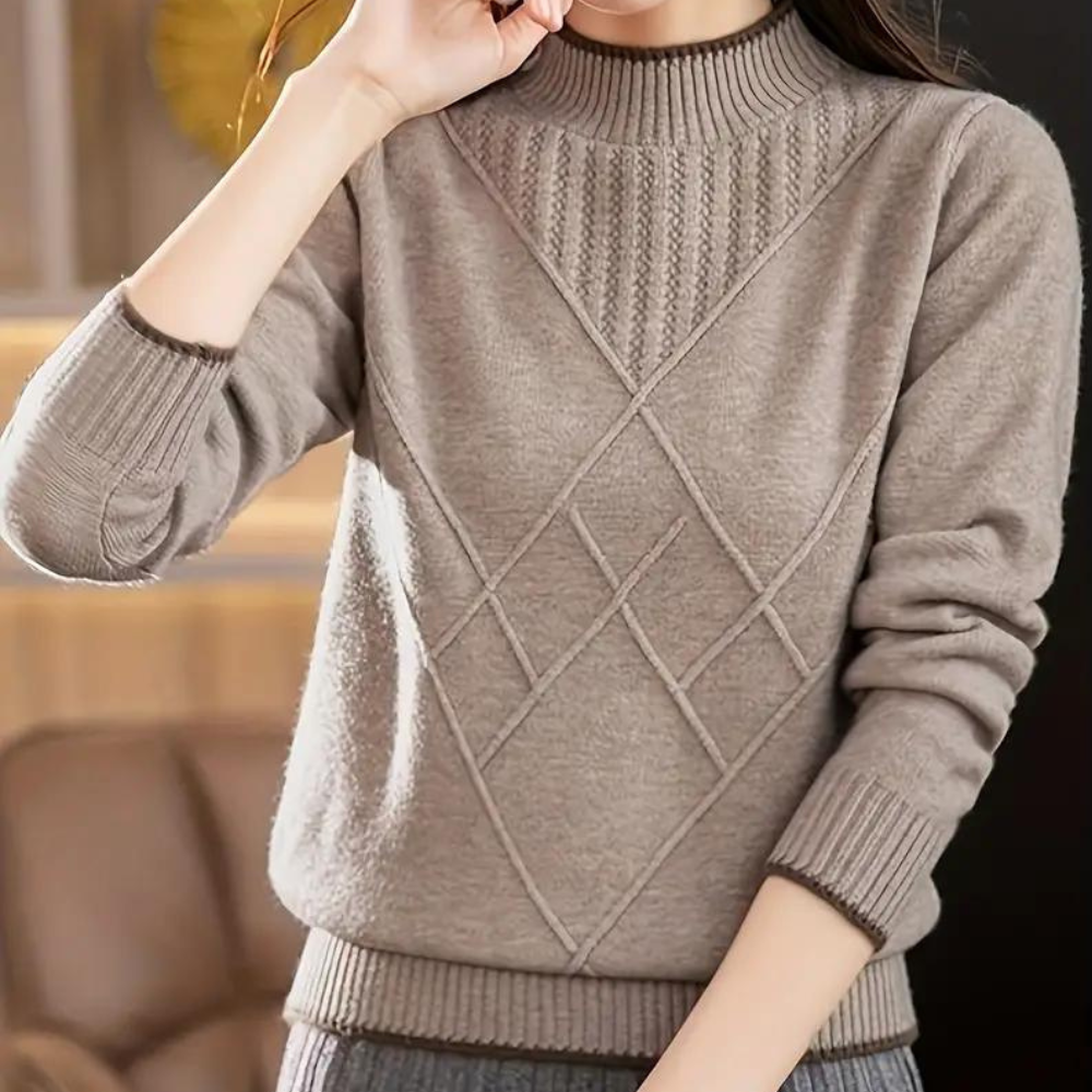 Malyna Damenpullover: Entspannter, bequemer Halbrollkragen für lässige Styles