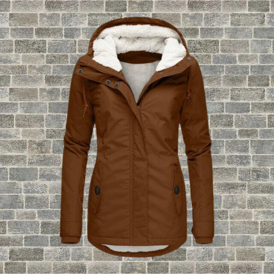 Modischer Wintermantel mit Kapuze Damen