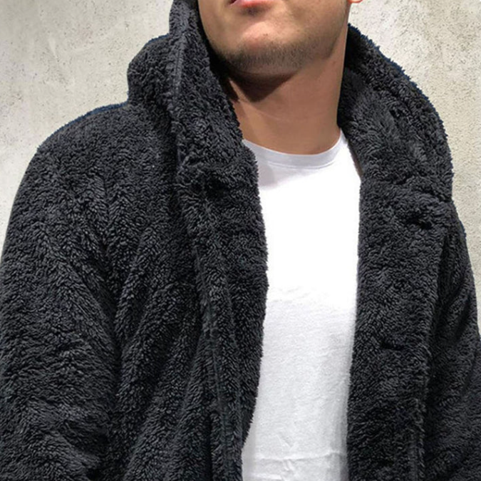 Herren Fleece Pullover Kapuzenjacke Warm