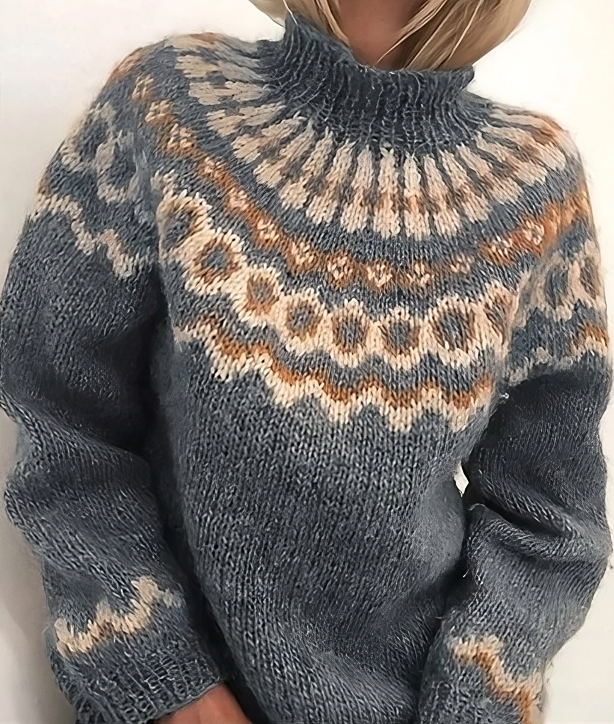Weicher Damen Rollkragenpullover Isländische Wolle Kuschelig