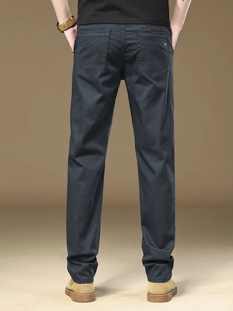 Chino-Hosen – Herren-Chinos mit normaler Passform und geradem Bein, aus dehnbarem Material-Marineblau-28-Chaps Herrenmode