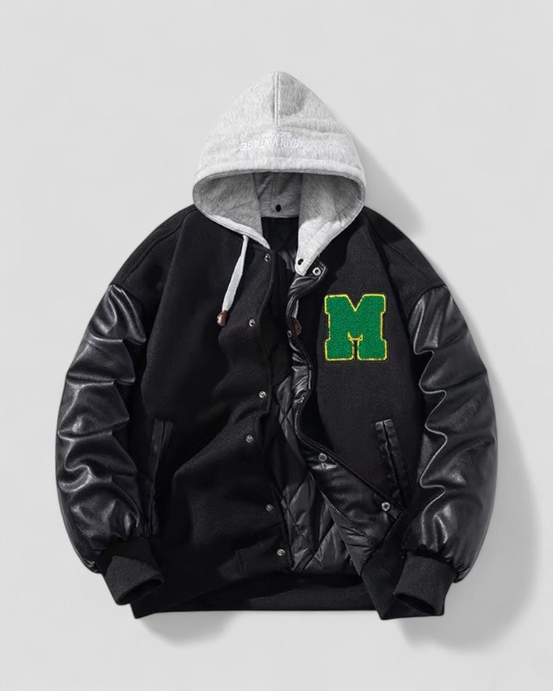 Collegejacke mit Fleecefutter und Ärmeln aus Kunstleder 2
