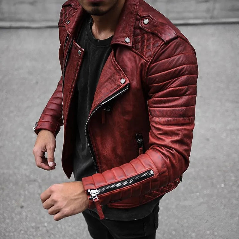 Lederjacke Herren Schwarz Hochwertig Ledermantel