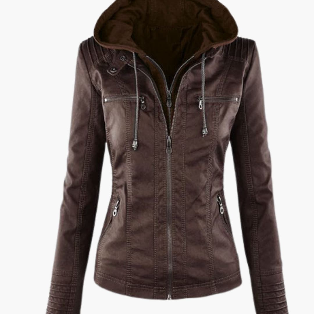 Damen-Cropped-Jacke mit Spitzkragen, vorderem Knopfverschluss, Klappentaschen und langen Ärmeln 3